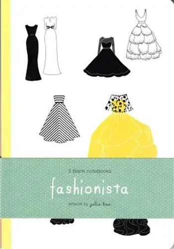 Fashionista Blank Notebooks Diary : Artwork by Julia Kuo