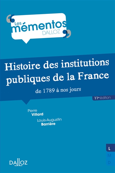 Histoire des institutions publiques de la France de 1789 à nos jours