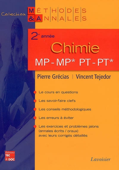 Chimie 2e année MP MP* PT PT*