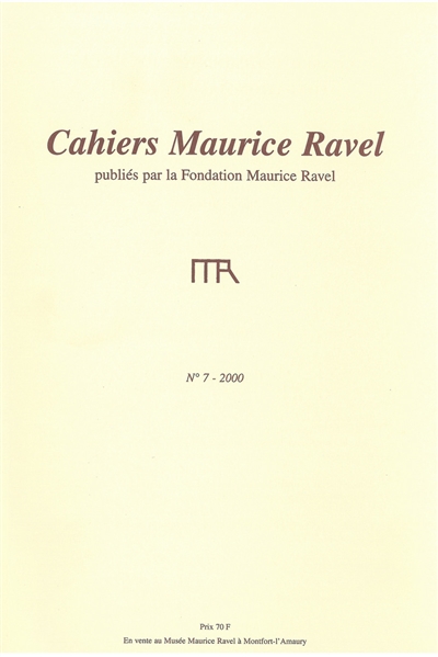 Cahiers Maurice Ravel, n° 7