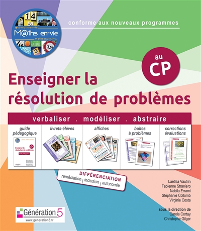 M@ths en-vie, enseigner la résolution de problèmes au CP : conforme aux nouveaux programmes : guide pédagogique
