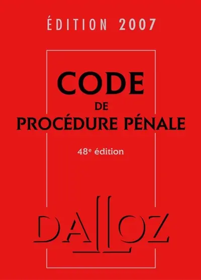 Code de procédure pénale 2007