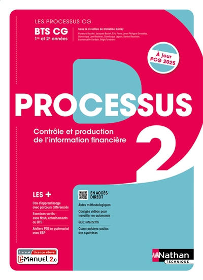 Processus 2 BTS CG 1re et 2e années : contrôle et production de l'information financière : livre + licence élève