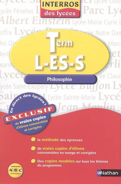 Philosophie terminales L, ES, S : les vraies copies des lycées : conforme au nouveau programme 2003