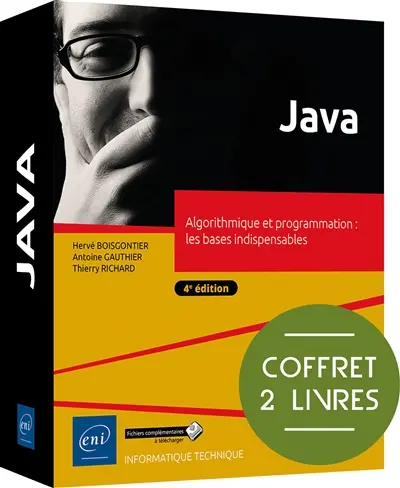 Java : algorithmique et programmation, les bases indispensables : coffret 2 livres