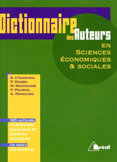 Dictionnaire des auteurs en sciences économiques et sociales