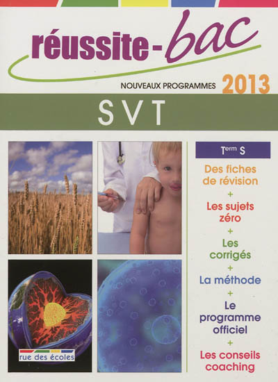 SVT, Terminale S : nouveaux programmes 2013
