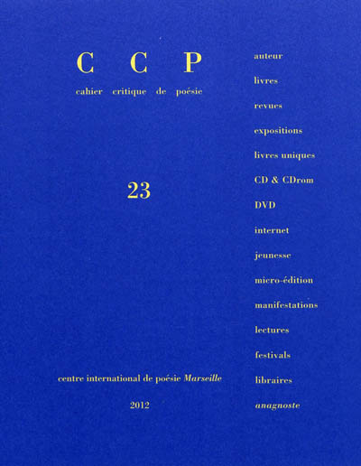 Cahier critique de poésie, n° 23. Alain Veinstein