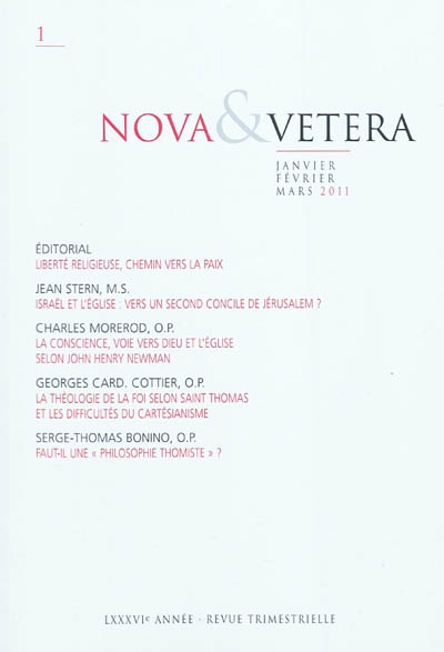 Nova & vetera, n° 1 (2011)
