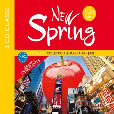 New Spring anglais 3e LV2, palier 1, A1-A2 : grands débutants : 3 CD classe
