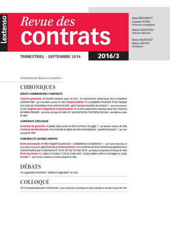 Revue des contrats, n° 3 (2016)