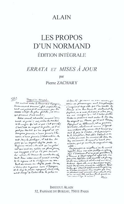 Les propos d'un Normand : édition intégrale en 10 tomes 1900-1914 : errata et mises à jour