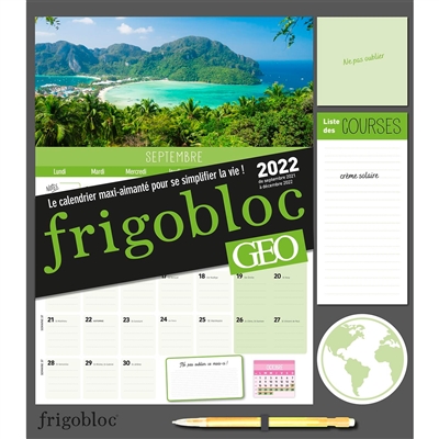 Frigobloc : de septembre 2014 à décembre 2015 : le calendrier maxi-aimanté  pour simplifier la vie ! - Librairie Mollat Bordeaux