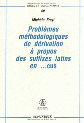 Problèmes méthodologiques à propos des suffixes latins en... cus