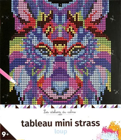 Tableau mini strass : loup