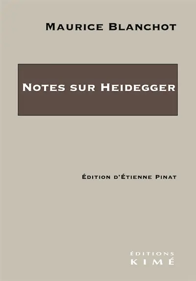 Notes sur Heidegger
