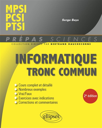 Informatique tronc commun : MPSI, PCSI, PTSI : nouveaux programmes