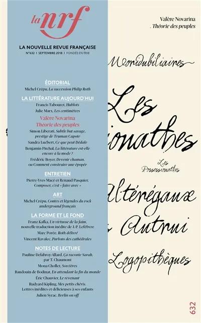 Nouvelle revue française, n° 632