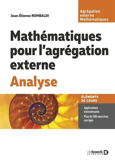 Mathématiques pour l'agrégation externe. Analyse