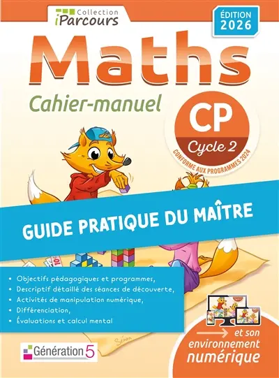 Guide du maitre cahier-manuel iParcours maths CP (2026)