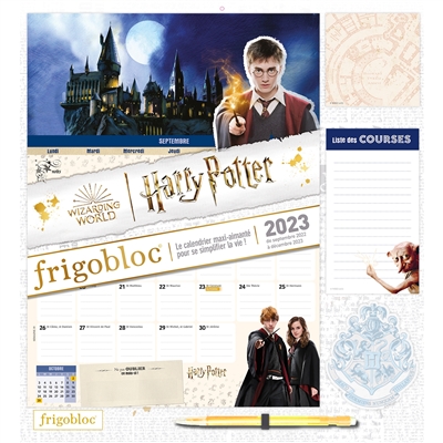 Frigobloc Harry Potter : le calendrier maxi-aimanté pour se simplifier la vie ! : de septembre 2022 à décembre 2023