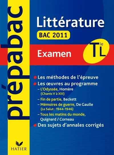 Littérature, terminales L, examen bac 2011
