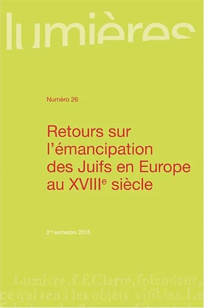 Lumières, n° 26. Retours...