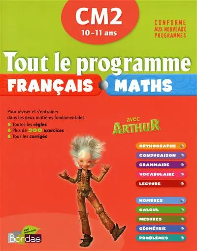 Tout le programme français maths avec Arthur, CM2 10-11 ans