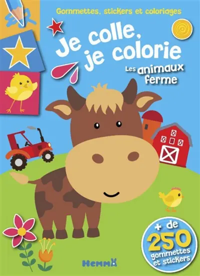 Les animaux de la ferme : je colle, je colorie