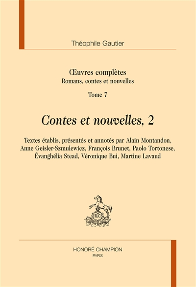 Oeuvres complètes. Section I : romans, contes et nouvelles. Vol. 7. Contes et nouvelles, 2
