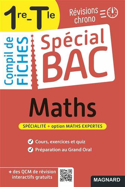 Compil de fiches maths 1re, terminale : révisions chrono : spécialité + option maths expertes