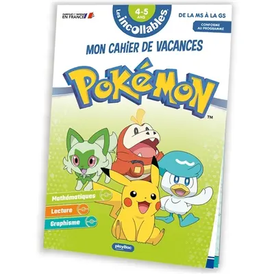 Mon cahier de vacances Pokémon : de la MS à la GS, 4-5 ans