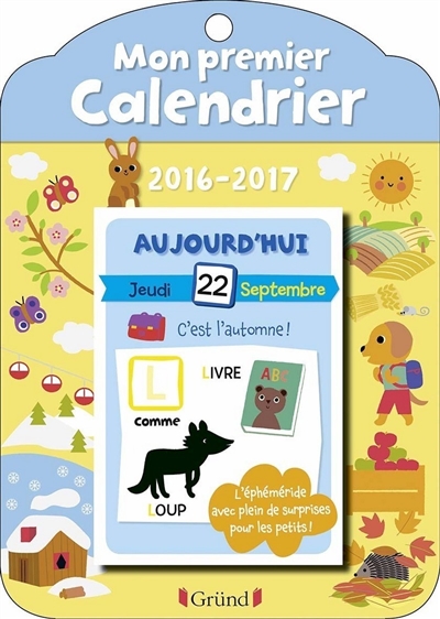 Mon premier calendrier : année scolaire 2016-2017