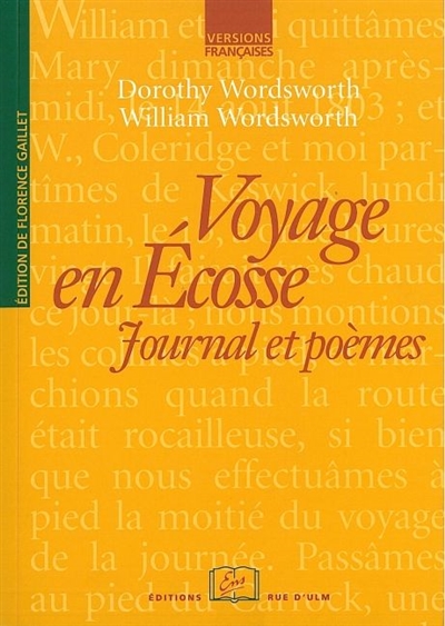 Voyage en Ecosse : journal et poèmes