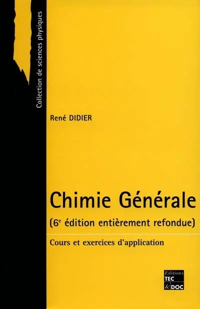 Chimie générale : cours et exercices d'application