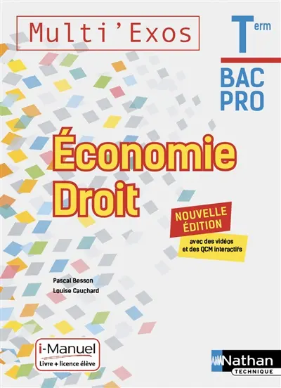 Economie droit, terminale bac pro : livre + licence élève