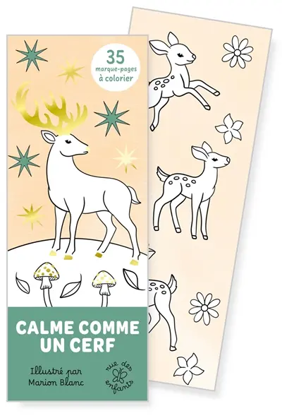 Calme comme un cerf : 35 marque-pages à colorier