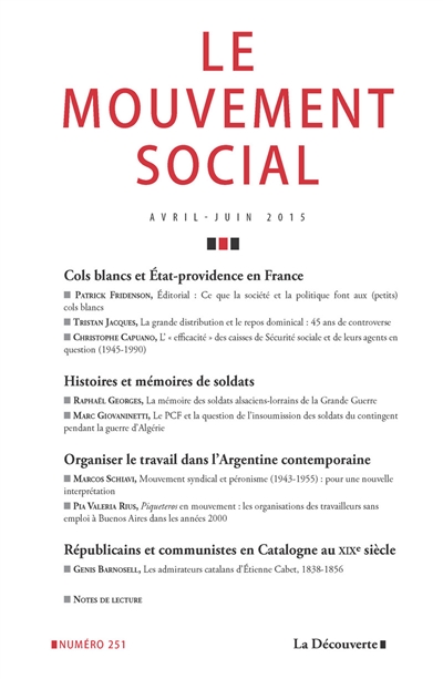 Mouvement social (Le), n° 251