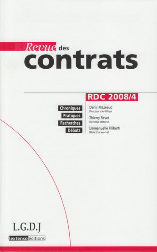 Revue des contrats, n° 4 (2008)