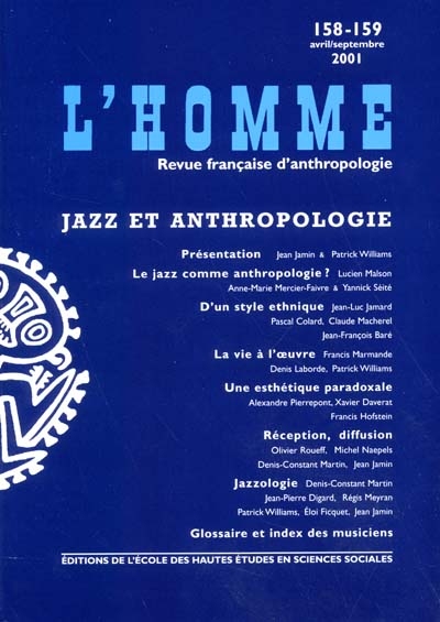 Homme (L'), n° 158-159. Jazz et anthropologie