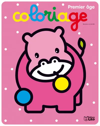 Coloriage premier âge : hippopotame