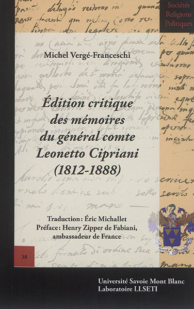 Edition critique des mémoires du général comte Leonetto Cipriani (1812-1888)