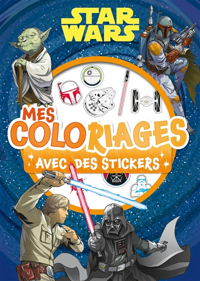 Star Wars : mes coloriages avec des stickers