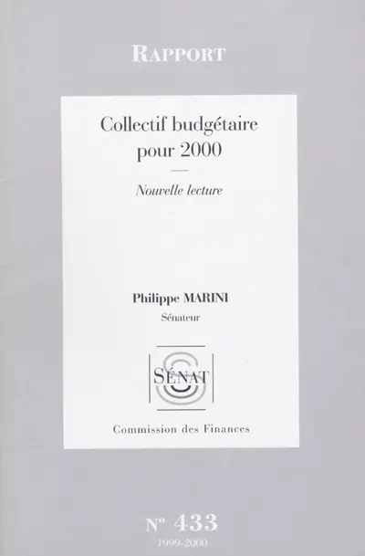Collectif budgétaire pour 2000 : rapport, nouvelle lecture