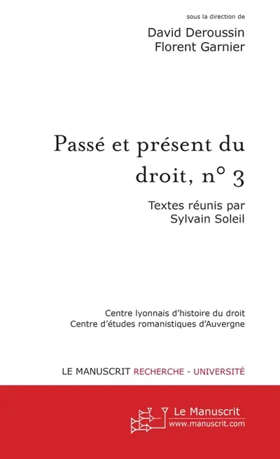 Passé et présent du droit, n° 3