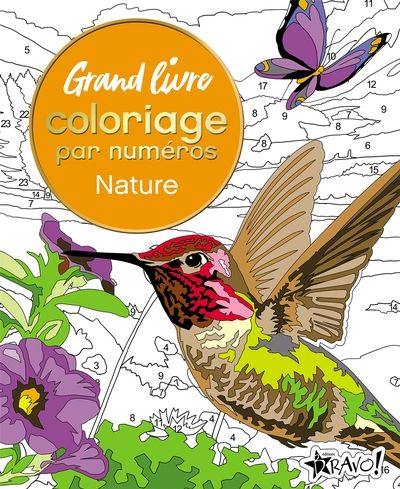 Grand livre de coloriage par numéros : Nature
