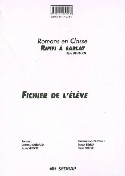 Rififi à Sarlat : fichier de l'élève