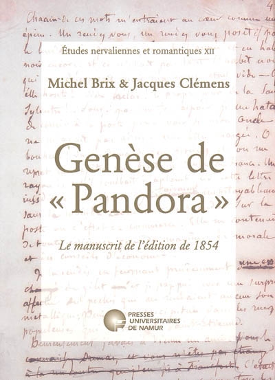 Genèse de Pandora : le manuscrit de l'édition de 1854