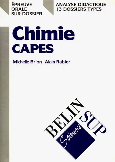 Chimie CAPES : épreuve orale sur dossier