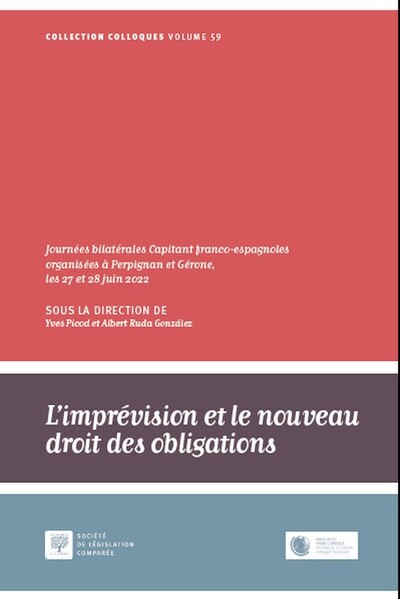 L'imprévision et le nouveau droit des obligations : journées Capitant bilatérales franco-espagnoles organisées à Perpignan et Gérone, les 27 et 28 juin 2022
